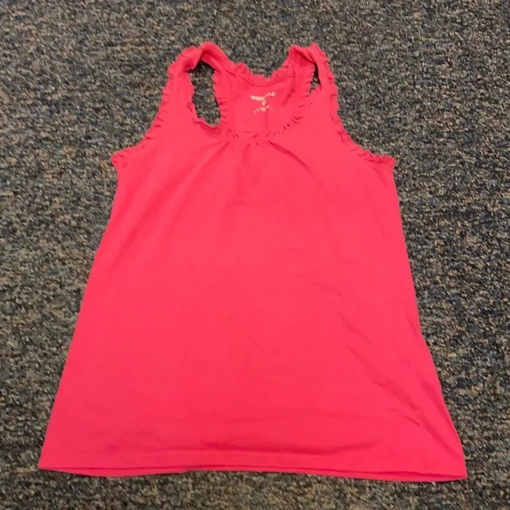 Mix & Co Pink Ruffle Tank Top sz. M